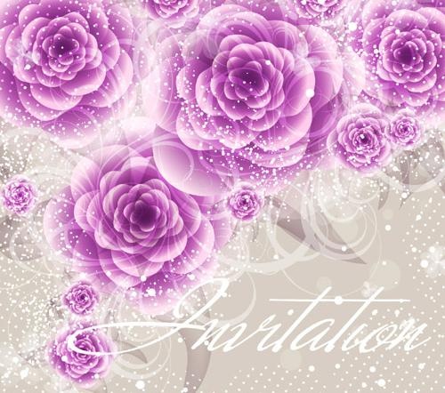 精美花纹花卉背景矢量素材