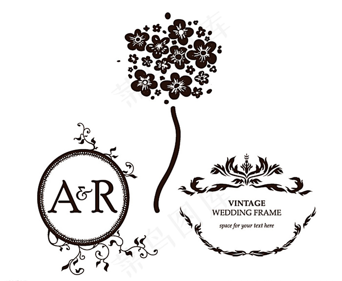 婚礼花纹素材 花束图片