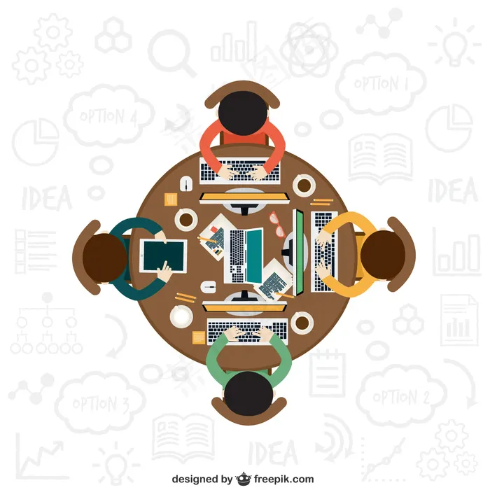 团队工作空间ai矢量模版下载