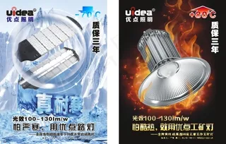 抗冷热照明灯海报