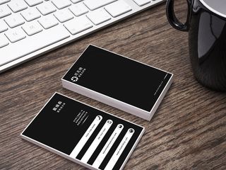 2017年黑白简约条纹广告设计师名...