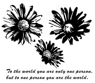 菊花剪影黑白单色花朵创意剪影设计