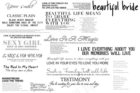 时尚个性婚纱写真英文字体