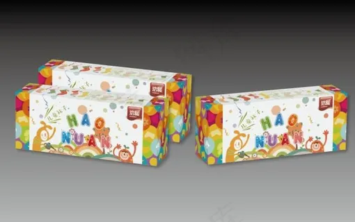 可爱风格童袜包装 扁平化元素包装