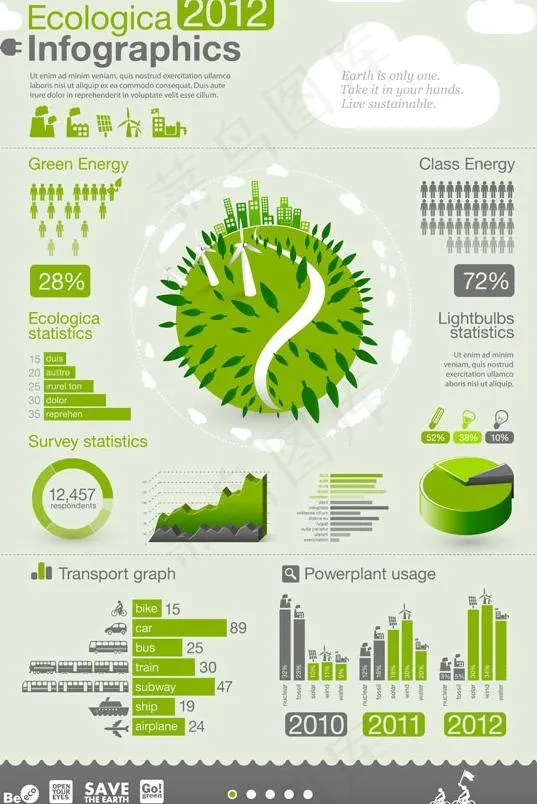 生态学信息图矢量素材eps,ai矢量模版下载