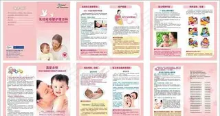 母婴护理宣传手册矢量图