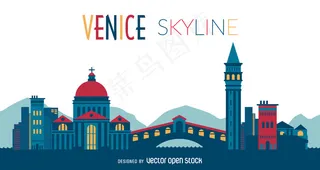 2017宝蓝色伦敦城市夜色AI插画...