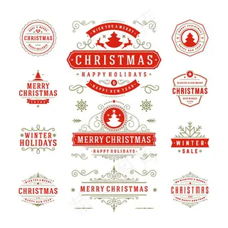 圣诞节花纹边框矢量素材