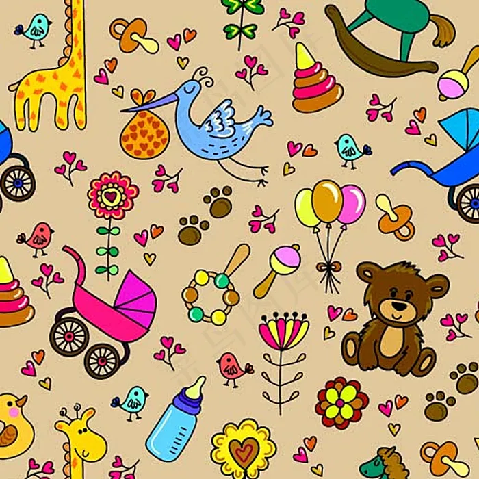 卡通玩具背景图片eps,ai矢量模版下载