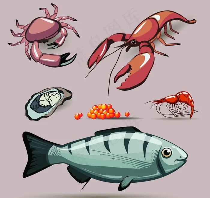 海洋生物图片eps,ai矢量模版下载
