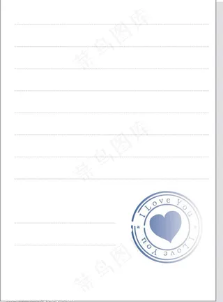 矢量情人节心型印章信纸图片