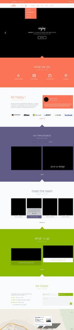 扁平化网页模板图片