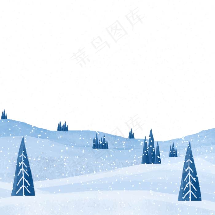 立冬节气场手绘场景,免抠元素