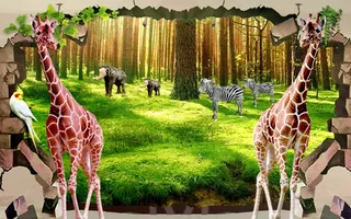 3D魔幻森林海报,背景元素