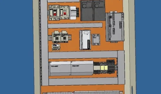 在电气箱三维电气面板