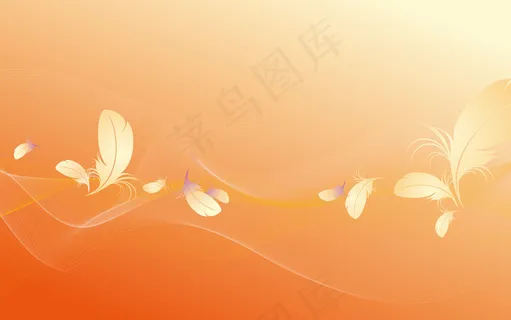 橙色羽毛背景 橙色羽毛背景