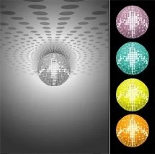 迪斯科舞厅的激光晶体球向量