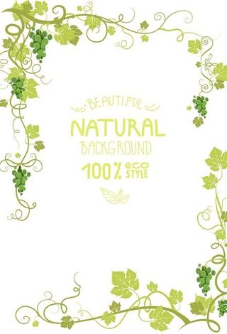 葡萄树的自然背景矢量04帧