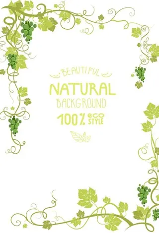 葡萄树的自然背景矢量04帧
