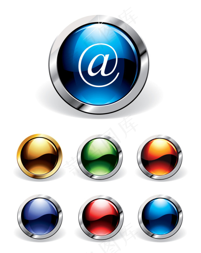 金属边框水晶按钮