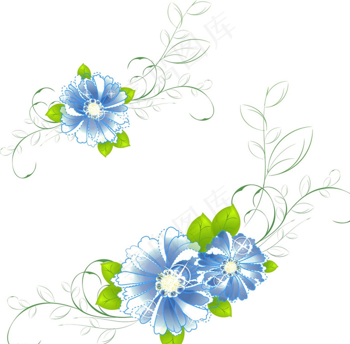 蓝色鲜花花藤图片