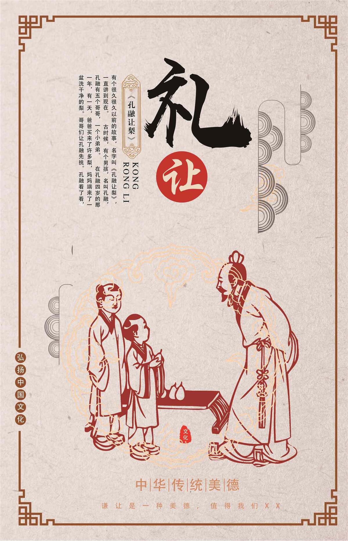 相互谦让小学校园文化展板(4437X6890(DPI:250))psd模版下载