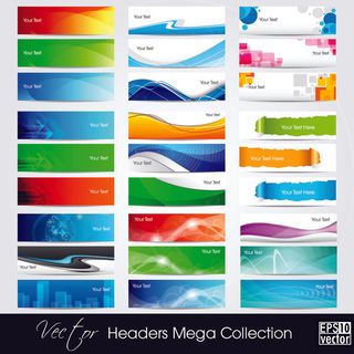 时尚炫彩动感横幅矢量素材