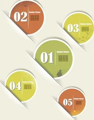 创意圆形数字标贴矢量素材