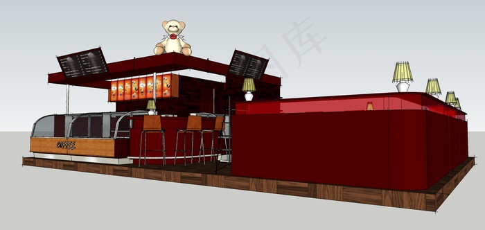 咖啡店酒吧SketchUp