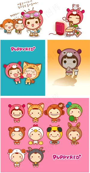 韩国puppyred娃娃 AI矢量...