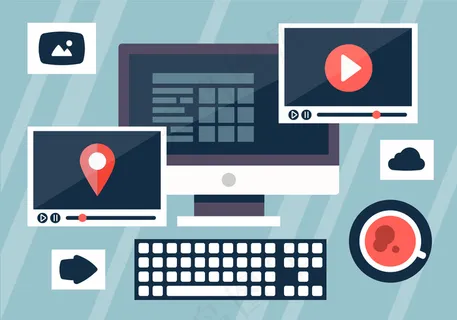 视频编辑业务矢量插画