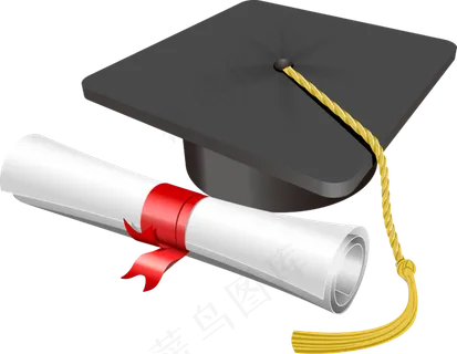卡通高考毕业博士学士帽毕业照素材