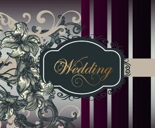 老式婚礼请柬设计矢量背景