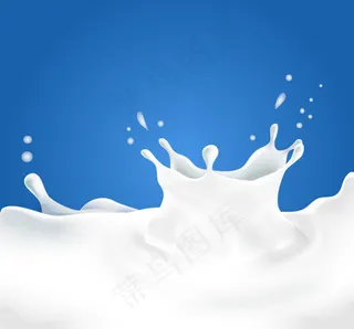 动感牛奶喷溅效果矢量素材