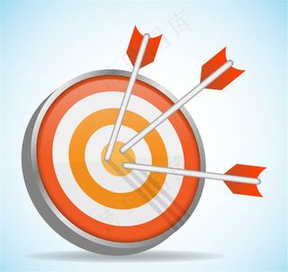 射中的橙色箭靶矢量素材