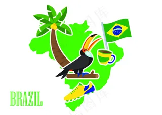 巴西地图元素素材