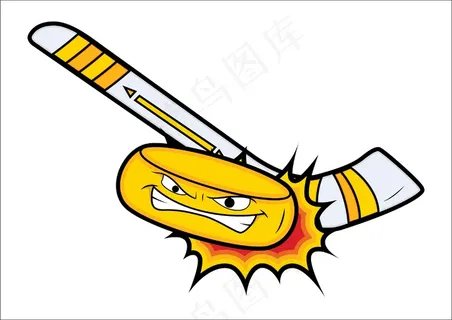 冰上曲棍球的吉祥物矢量素材