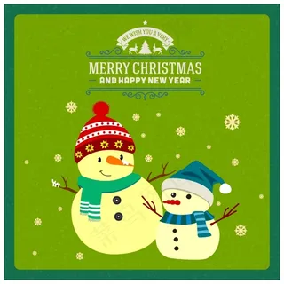 雪人圣诞贺卡