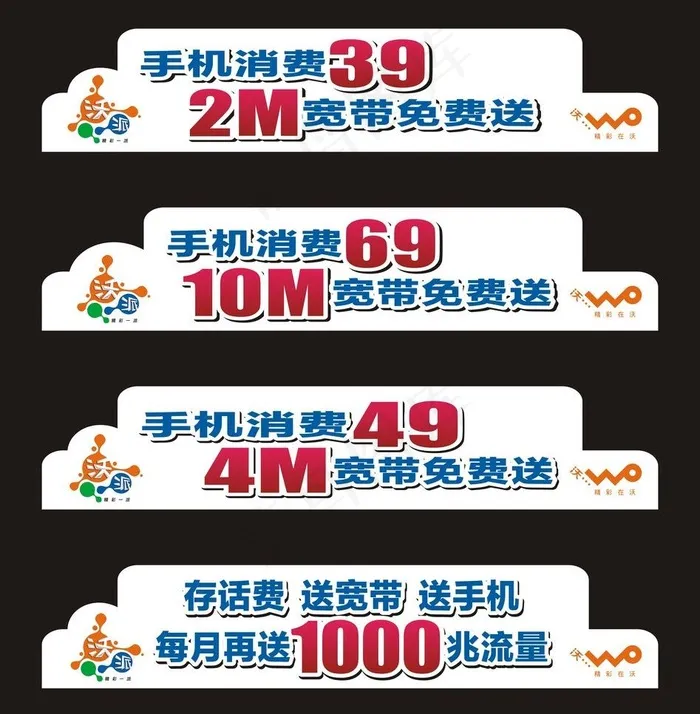 中国联通帐篷顶异形kt板宽带图片cdr矢量模版下载