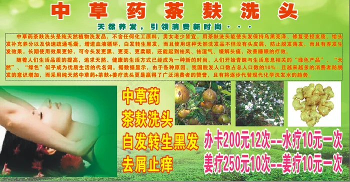 茶麸洗头cdr矢量模版下载