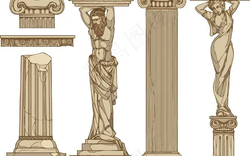 欧式柱子建筑矢量图片 欧式柱子建筑矢量图片