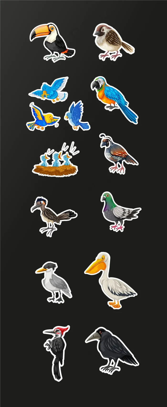 卡通手绘鹰海报杂志素材鸟类介绍教育...eps,ai矢量模版下载