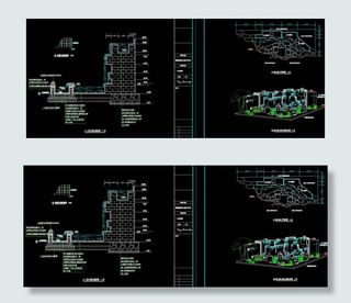 假山叠水做法cad图纸