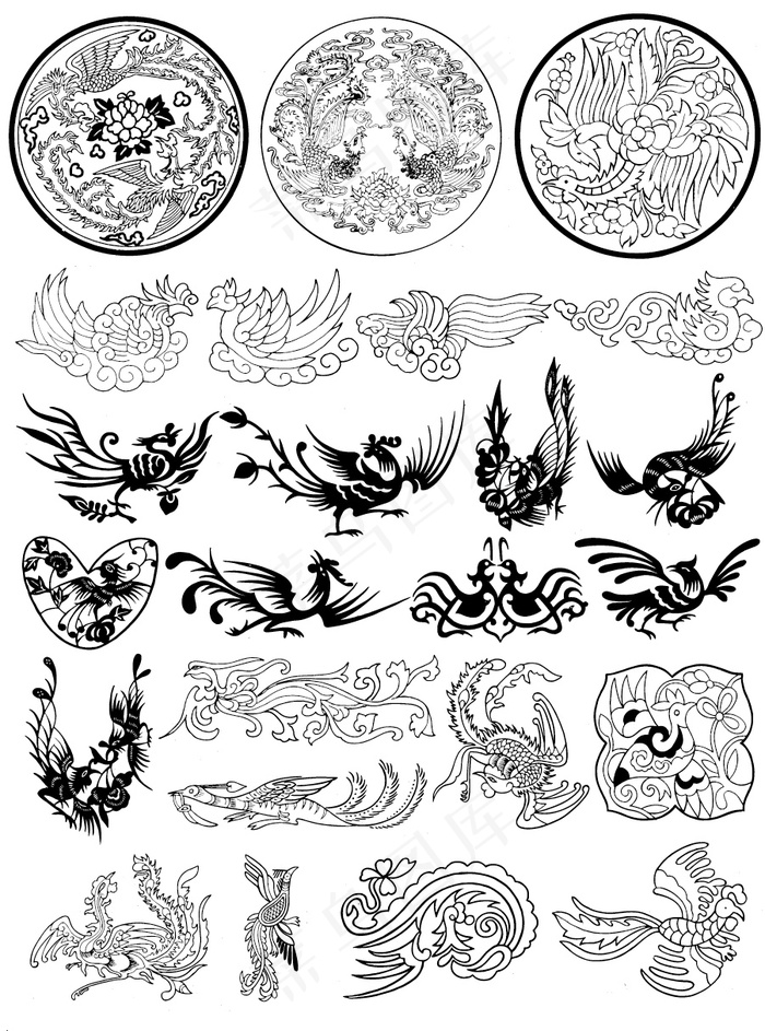 凤凰图案矢量案例4