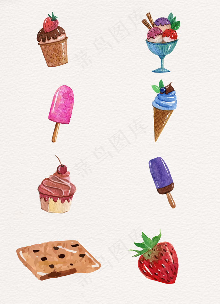 草莓冰棒点心设计