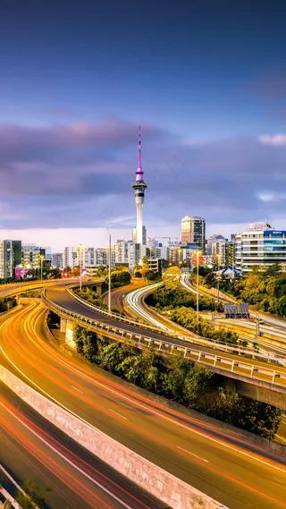 城市夜景延时拍摄高清摄影图片