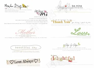 儿童卡通字模素材 童装可爱卡通字体...