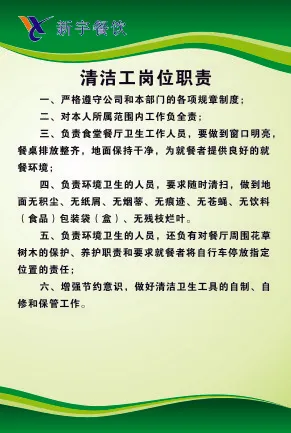 清洁工岗位职责cdr矢量模版下载
