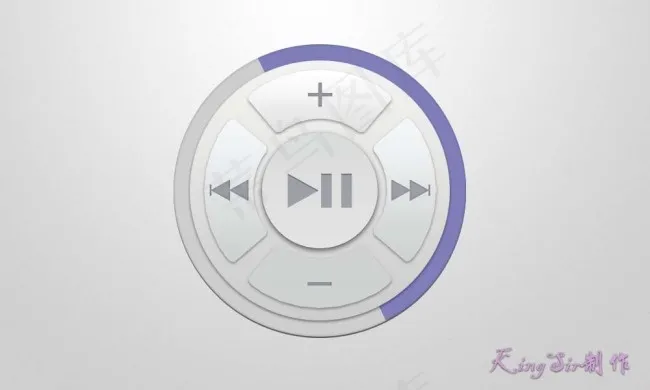3D立体简洁音乐播放器psd模版下载