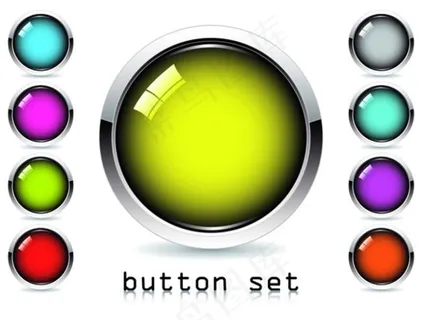 五颜六色玻璃质感按钮